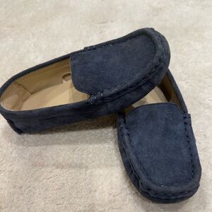 Boys Suede Loafers - Navy